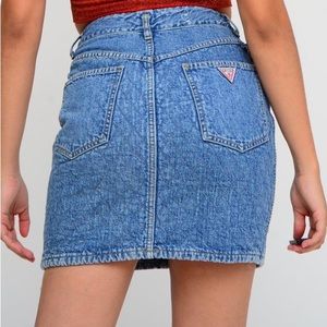 Vintage RARE High waisted Quilted Denim Skirt